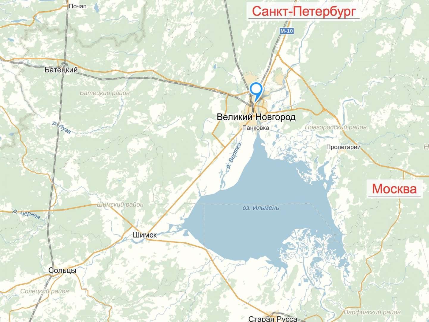 Великий новгород батецкий карта